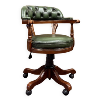 Green English Chesterfield Desk Chair