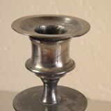Pair of candlesticks in silver metal
