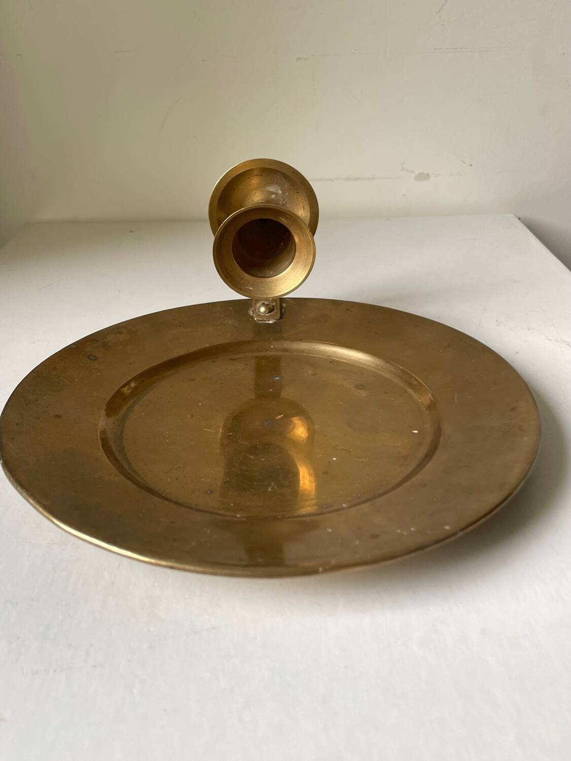 Vintage brass wall candle holder sconce diameter 18 cm