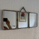 Vintage mirror 1900 triptych barber Le Solide Paris Art Nouveau - 21 x 50