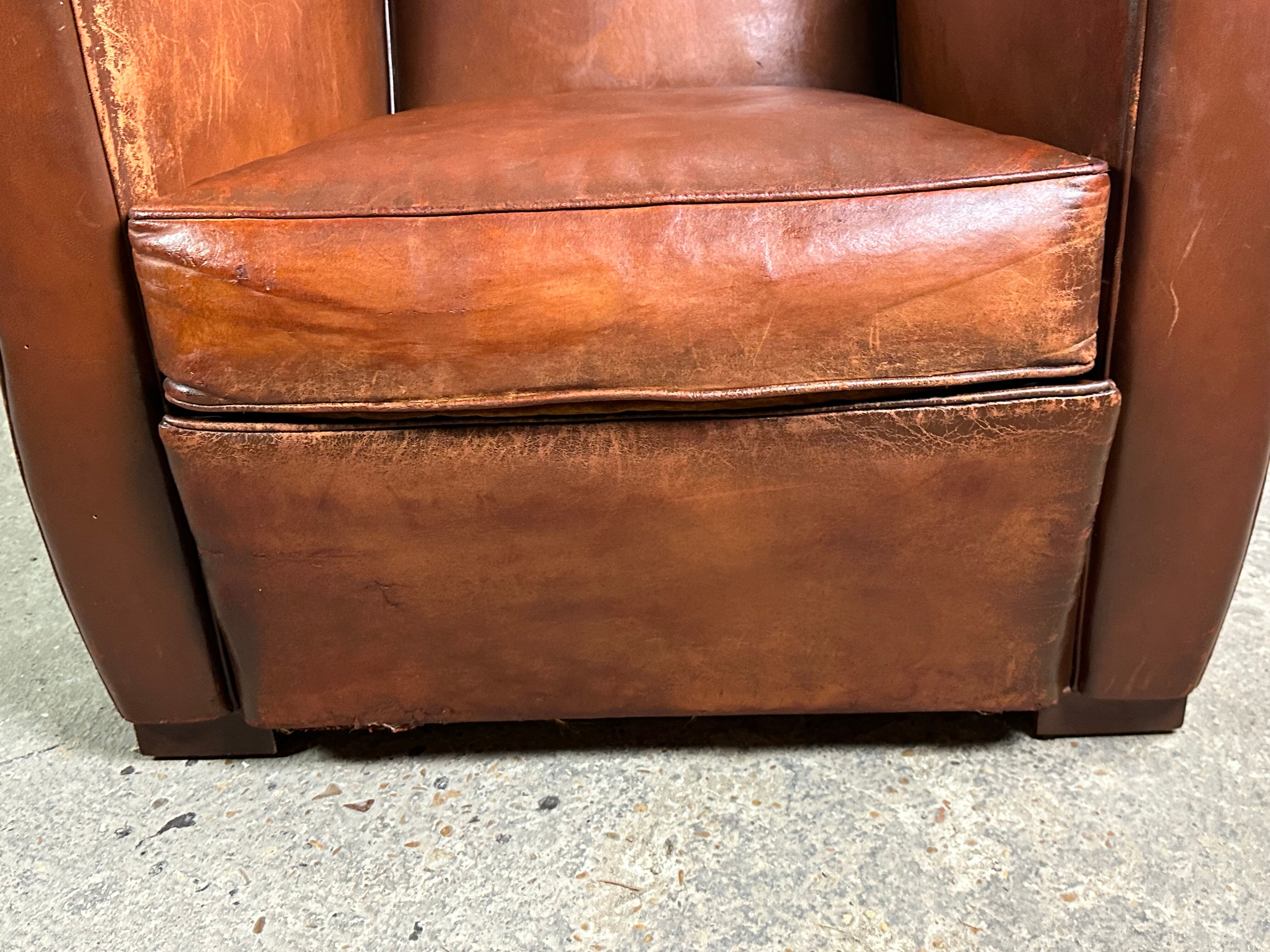 Club armchair leather 30s