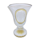 Engraved bohemian crystal vase