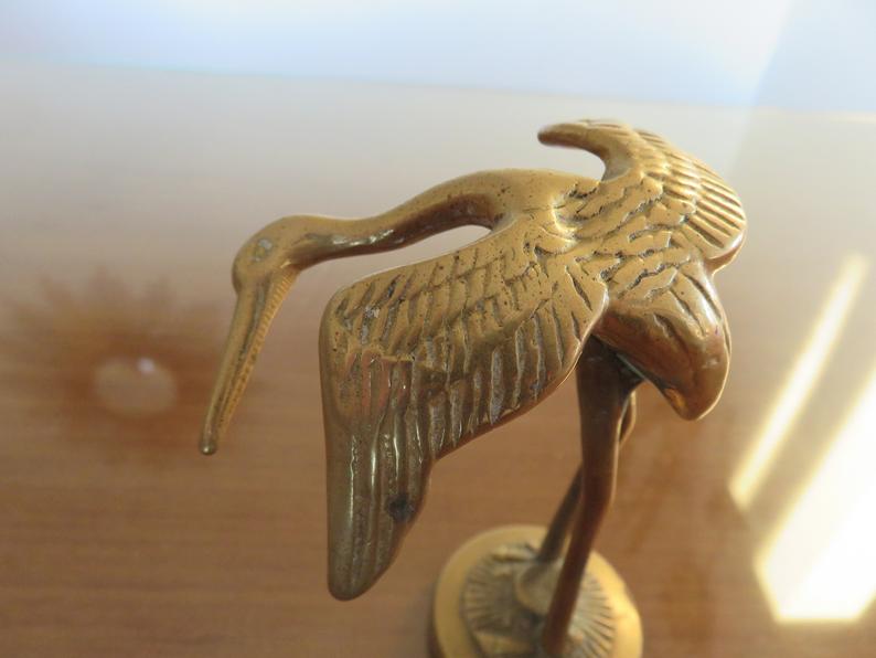 Pair of herons in brass 70s