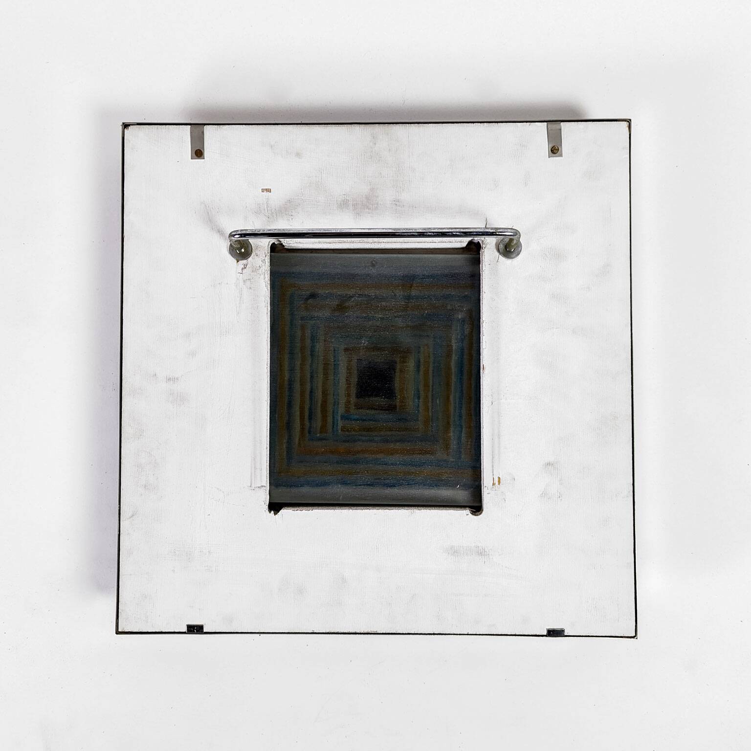 Pair of metal, resin and glass wall lights by Angelo Brotto, circa 1970