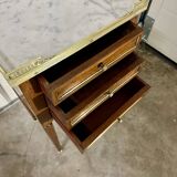 Louis XVI style bedside table in mahogany and marble
