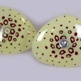 Large Vintage Czechoslovakian Opaline Glass Pendant Lights, 1970s, Set of 2