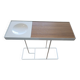 Robin day side table by Habitat in white lacquered metal and Vintage wood