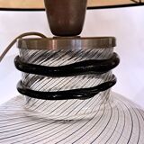 Fratelli Toso, Murano glass vase converted into a lamp, 20th century.