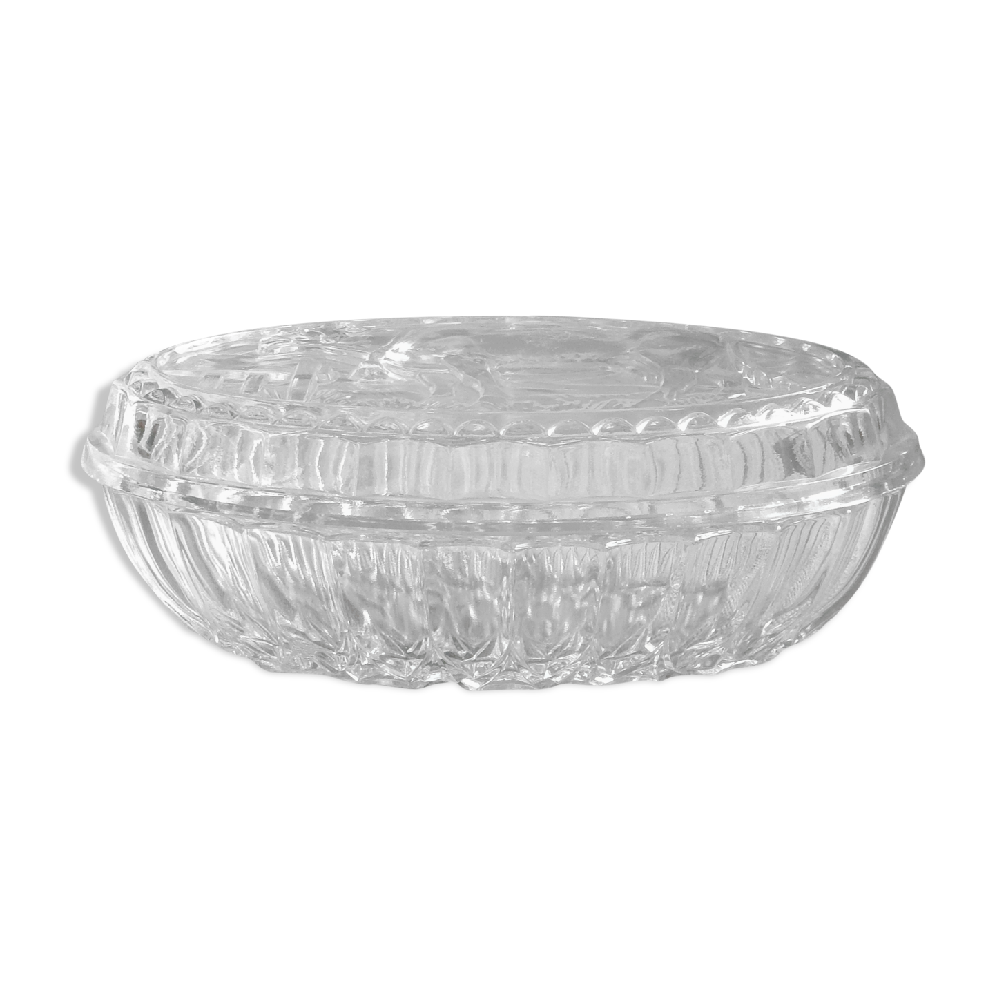 Glass butter with cow motif made in France