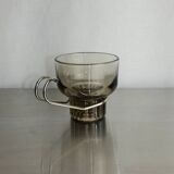 set of 4 amber glass espresso cups