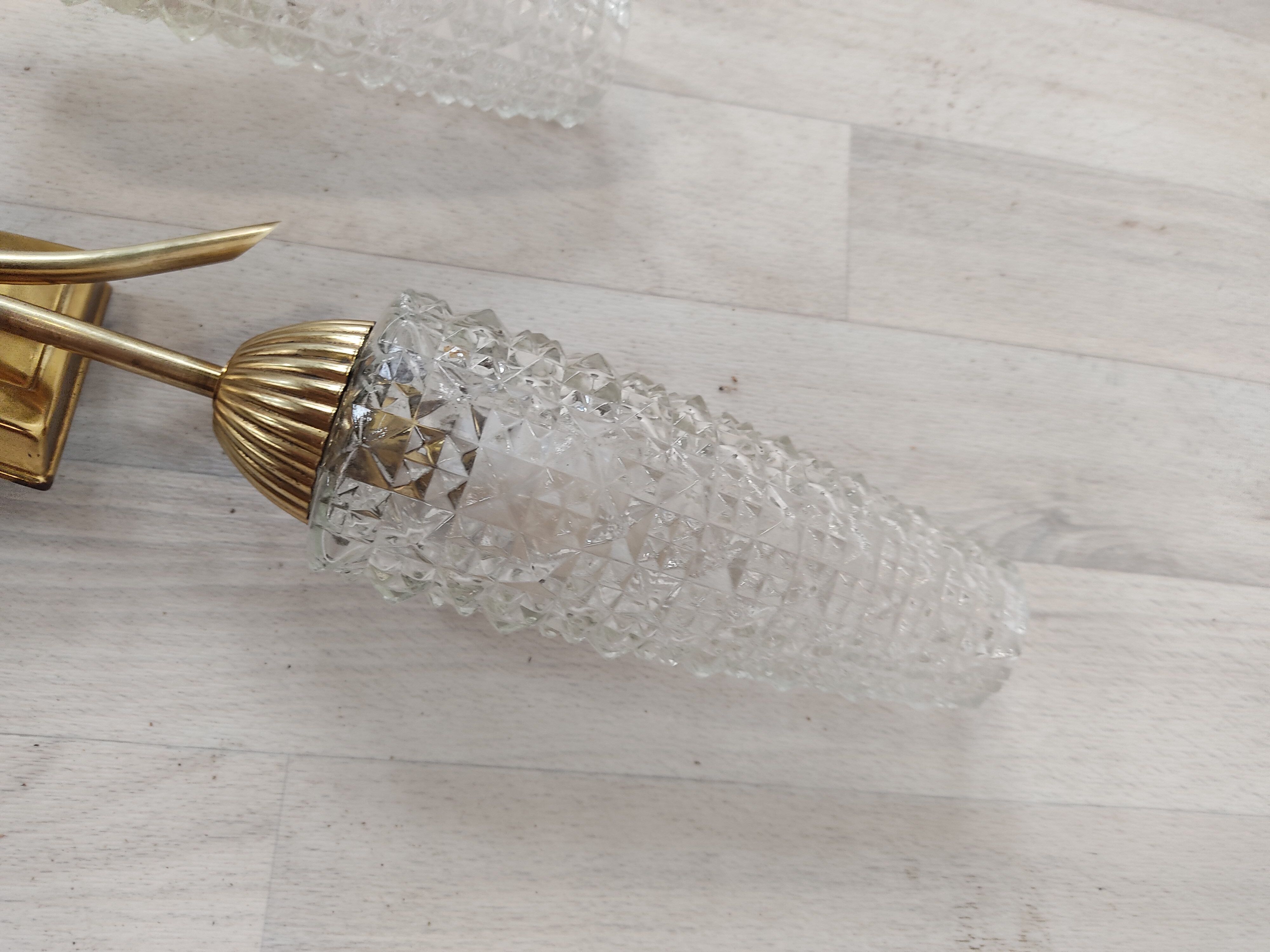 Pair of vintage brass wall light