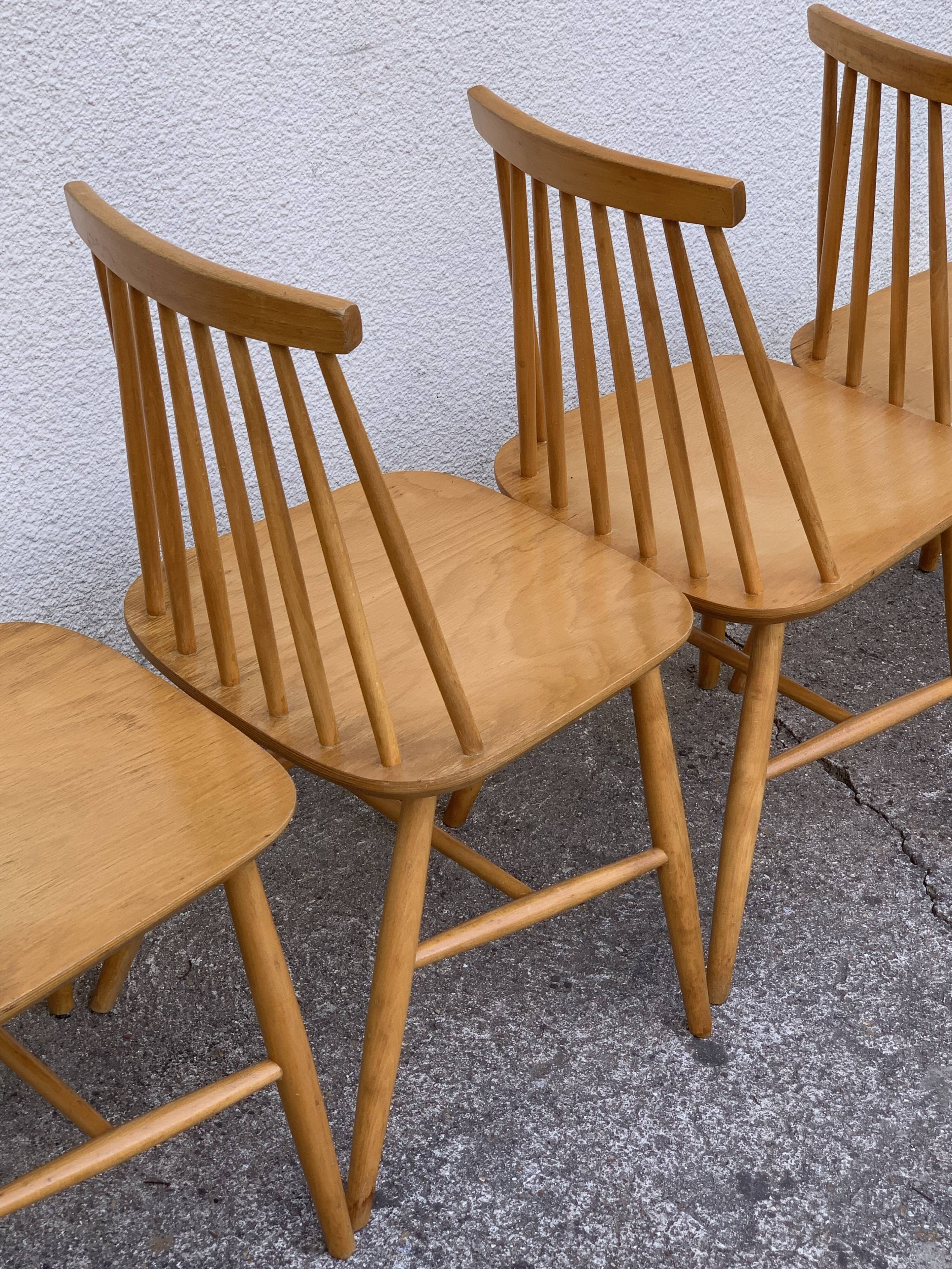 Chaises scandinaves Pinnstol ZPM Radomsko 1950