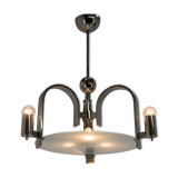Machine age / functionalism chandelier, 1930s, restored