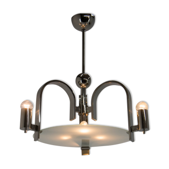 Machine age / functionalism chandelier, 1930s, restored