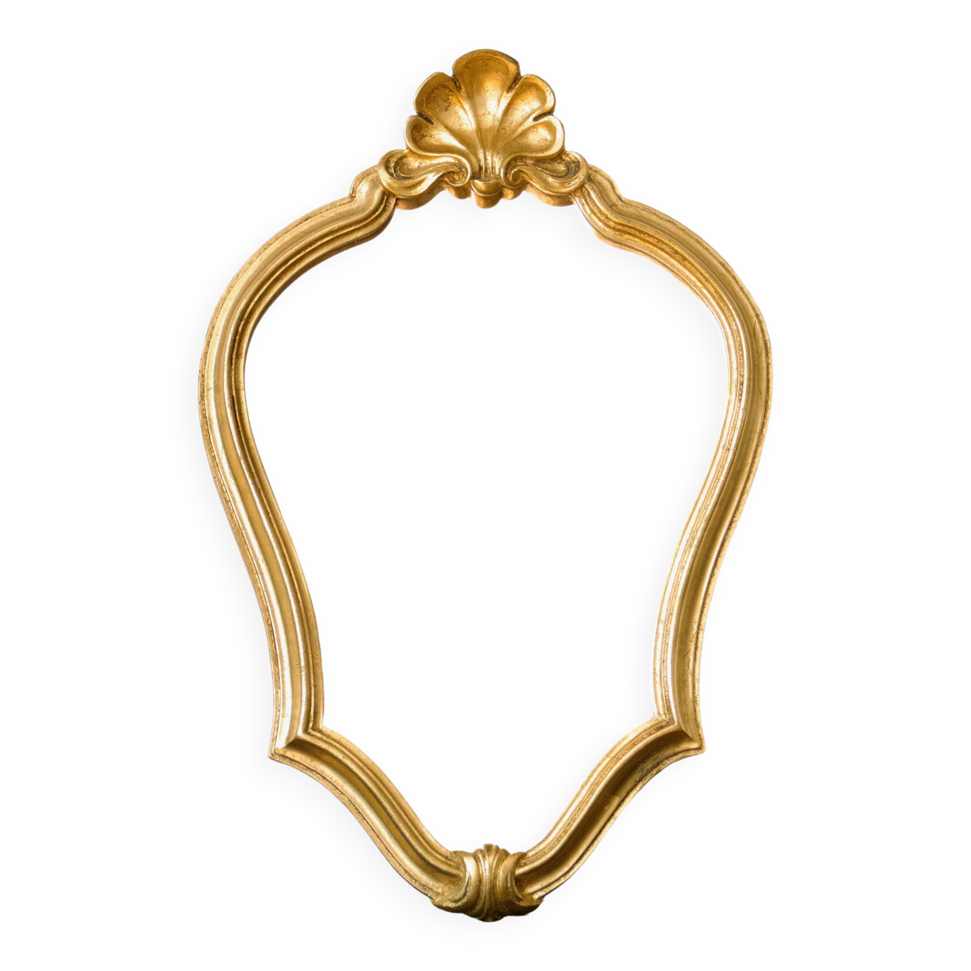 Baroque gold leaf gilded shell mirror