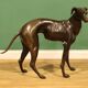 Monumental Bronze Statue of an Italian Greyhound / Whippet – Large Antique Sculpture Representing a Dog