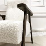 Vintage armchair in curly wool