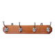 Vintage wooden wall coat rack - 4 hooks
