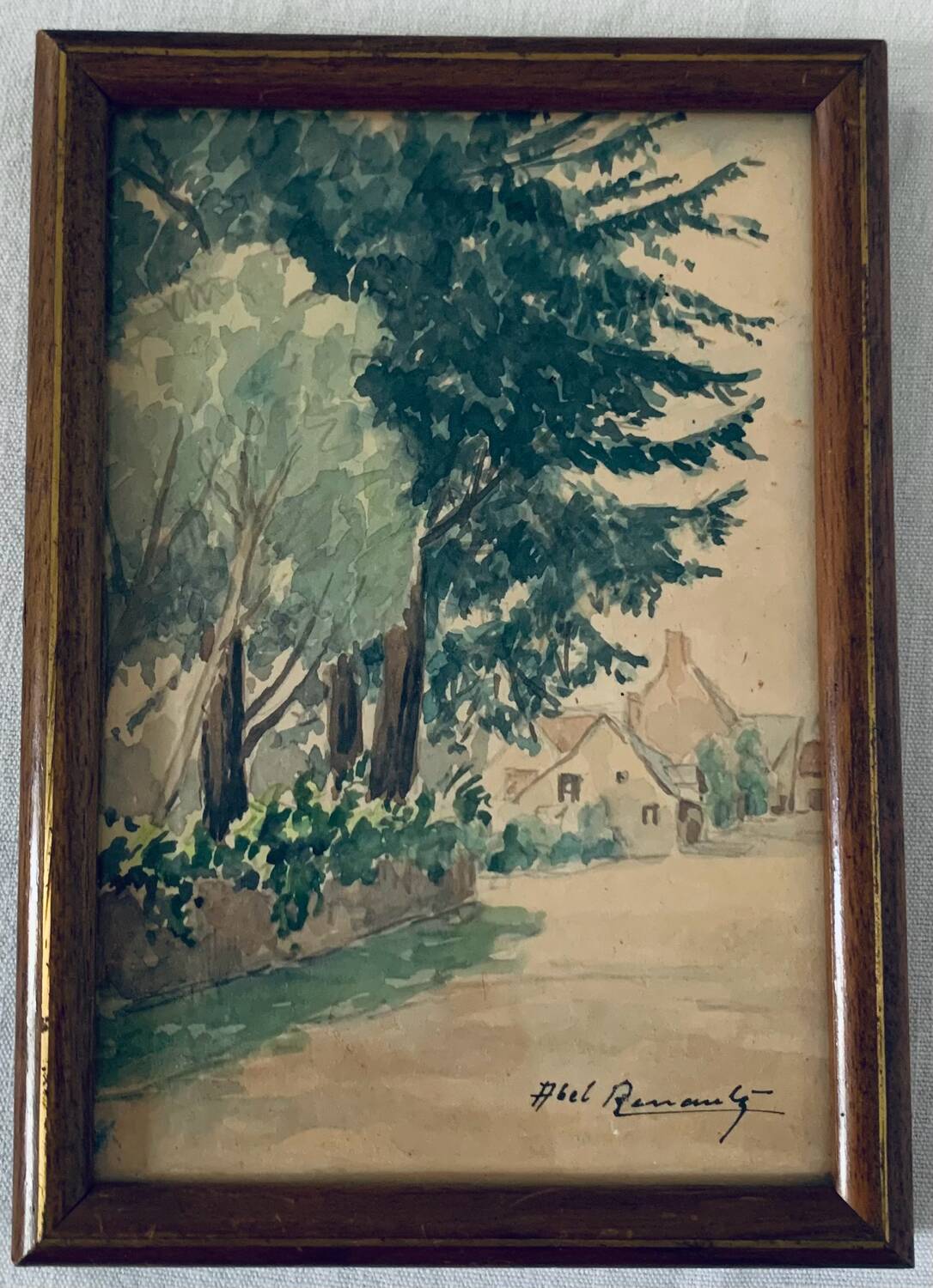 Abel renault (1903-1991) old painting le bois vintage