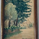 Abel renault (1903-1991) ancien tableau peinture le bois vintage