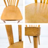Chaise bistrot vintage Mid-Century en bois à barreaux style scandinave