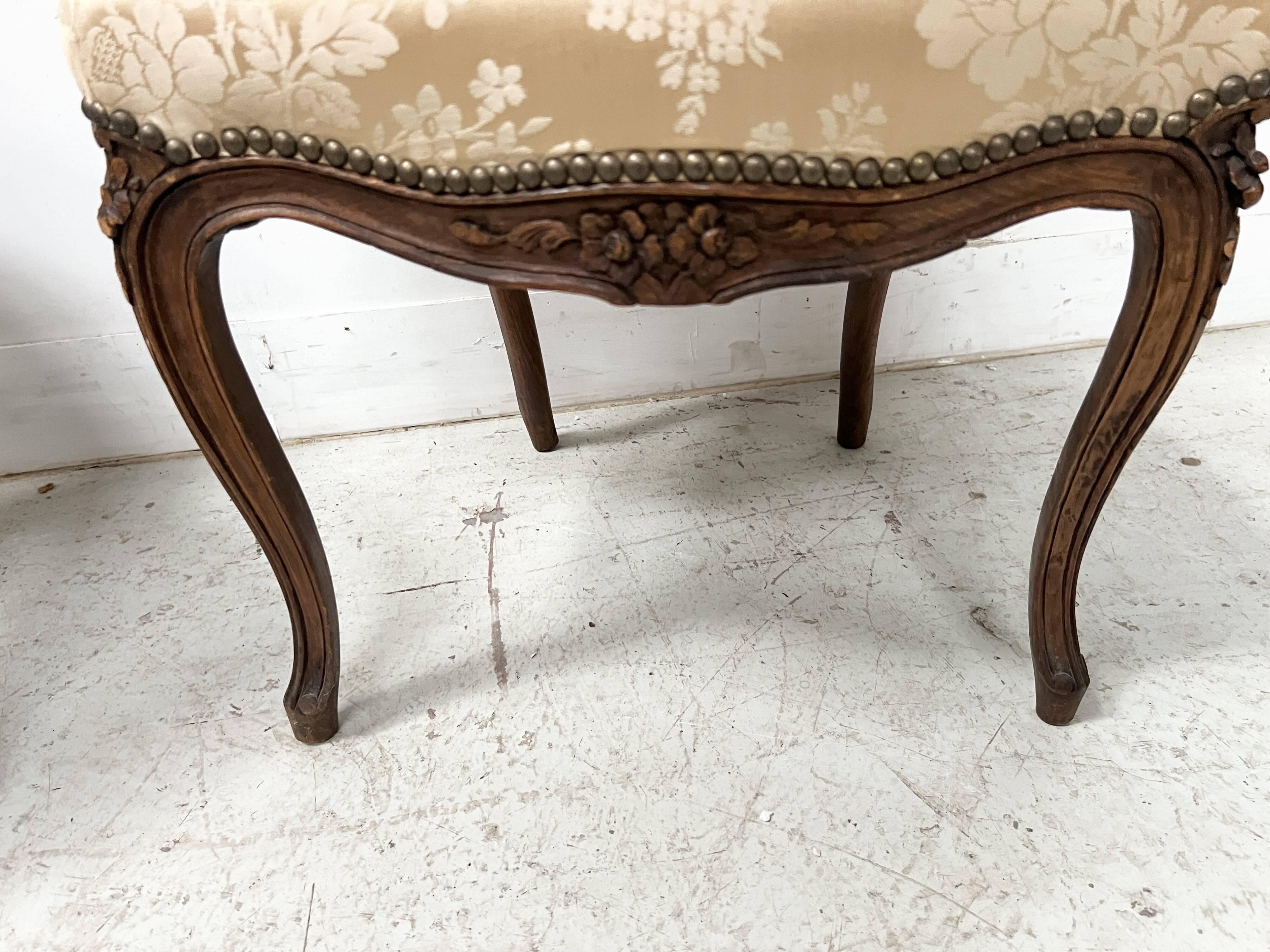 Pair of Louis XV style chairs in solid walnut, 20th century