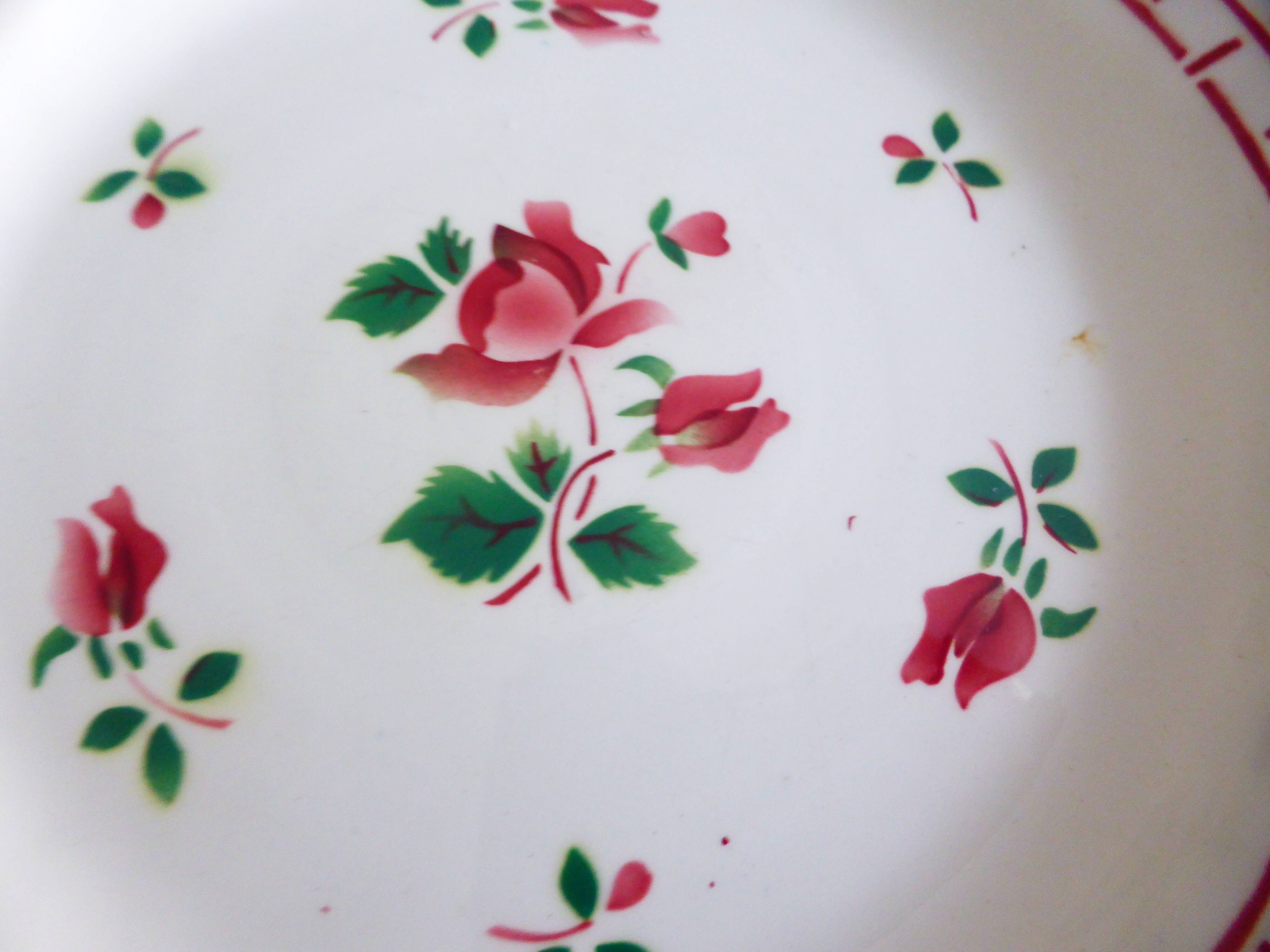 1 vintage Digoin Sarreguemines Rosa pattern dinner plate 221234