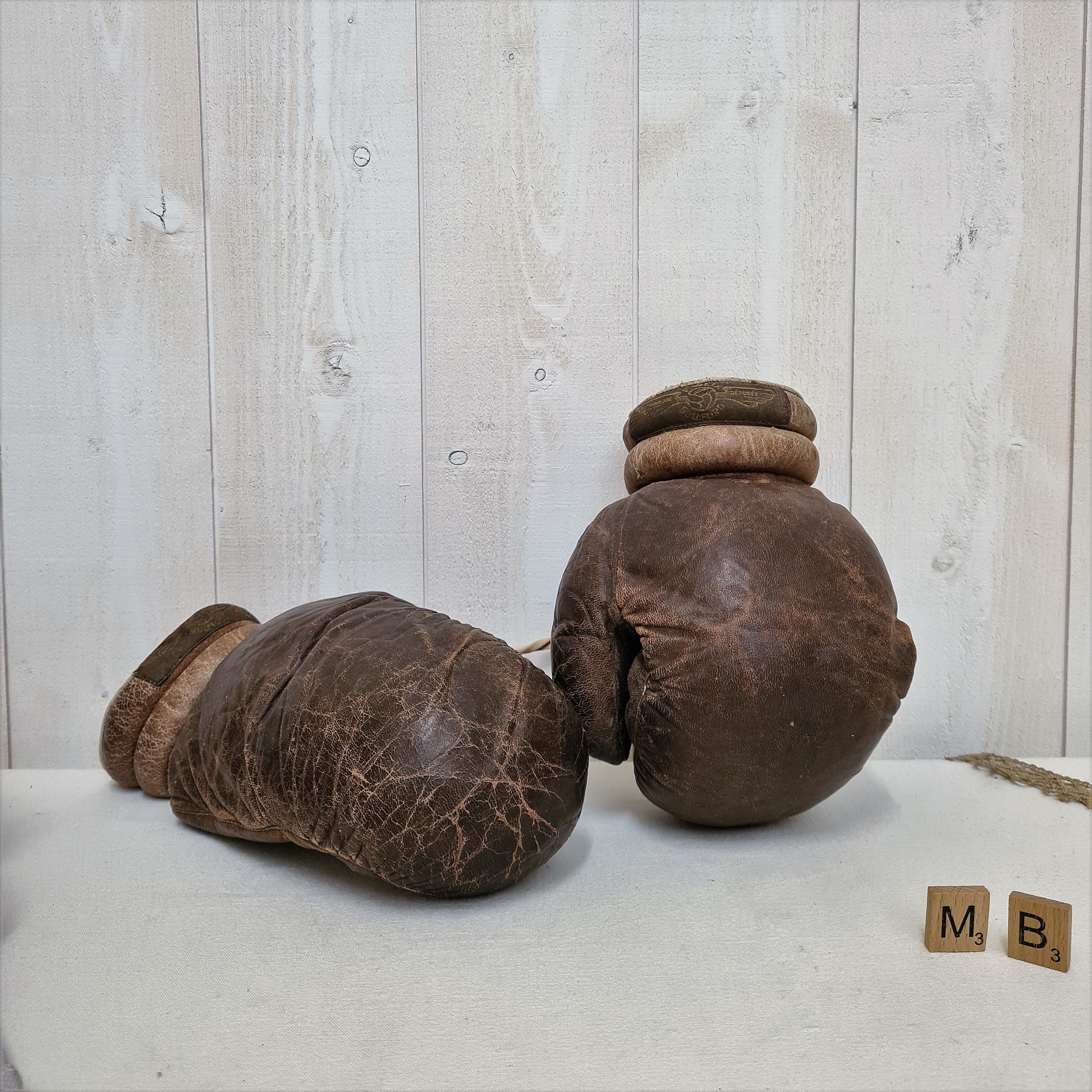 Vintage leather boxing gloves