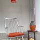 White and orange Nesto chair, model Grandessa by Lena Larson for Pastoe