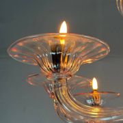 Venetian glass lustre in pink, in the style of Venini.