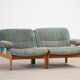 Pair of Scandinavian armchairs in teak and velvet, 1960