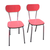 Set of 2 chairs red formica