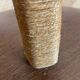 Teak base with raffia and a large papercord lampshade