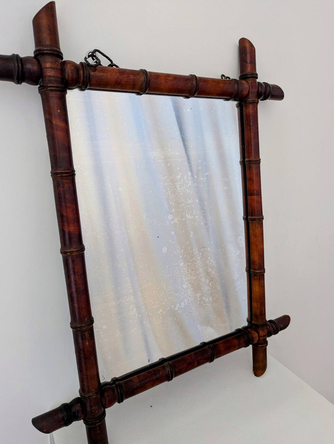 Antique bamboo mirror