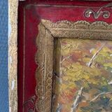 Old impressionist painting, autumn forest, framed, signed, late 19th century