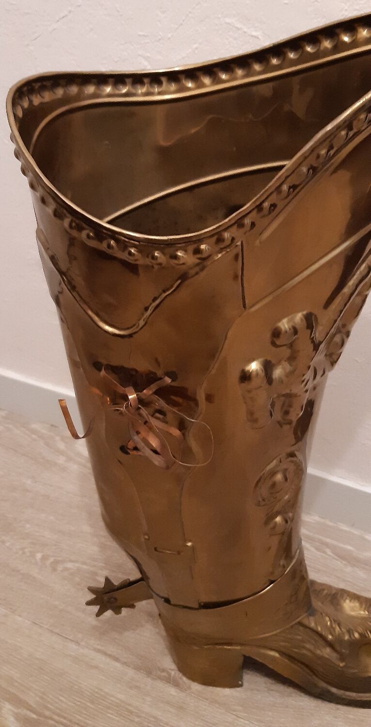 Brass boot umbrella stand