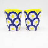 Tasse en céramique bleue & jaune