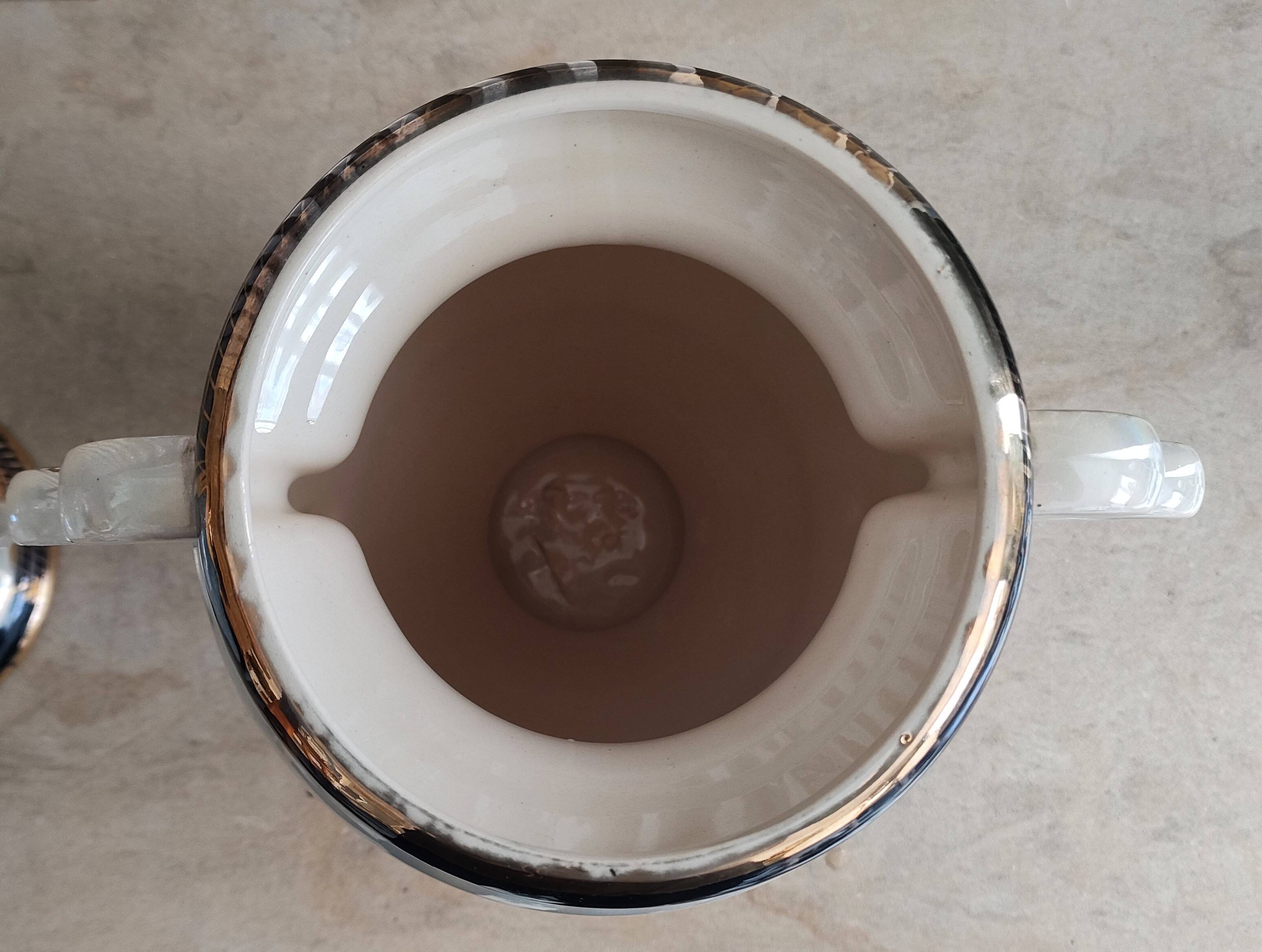 Pair of peacock vases by Hubert Bequet - Pearly ceramic - Belgium - 60s