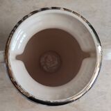 Pair of peacock vases by Hubert Bequet - Pearly ceramic - Belgium - 60s