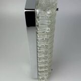 60s 70s wall lamp Limburg Germany Wall Sconce Ice Glass Chrome Space Age