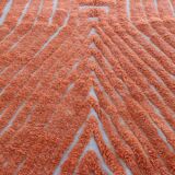 Modern peach orange blessed ouarain Berber rug