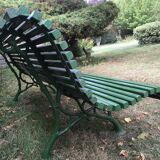 Garden bench in oak and foot in cast iron