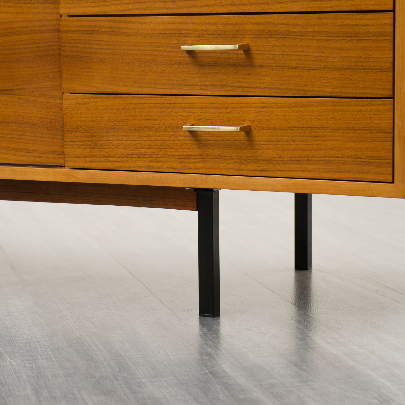 Sideboard 60s, walnut, restored, 272cm