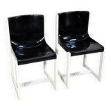 Pair of Lacquered Wooden chairs, signed P.Gautier -1960