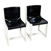 Paire de chaises en bois laqué, signées P.Gautier -1960