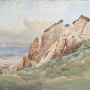Painting Set of 3 watercolors Normandy Brittany Landscape Marine Ad. Cassagne