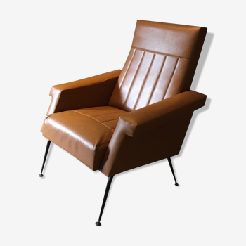 Armchair 60s cognac skai