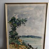 Watercolor by Georges Prestat River in Central African Republic