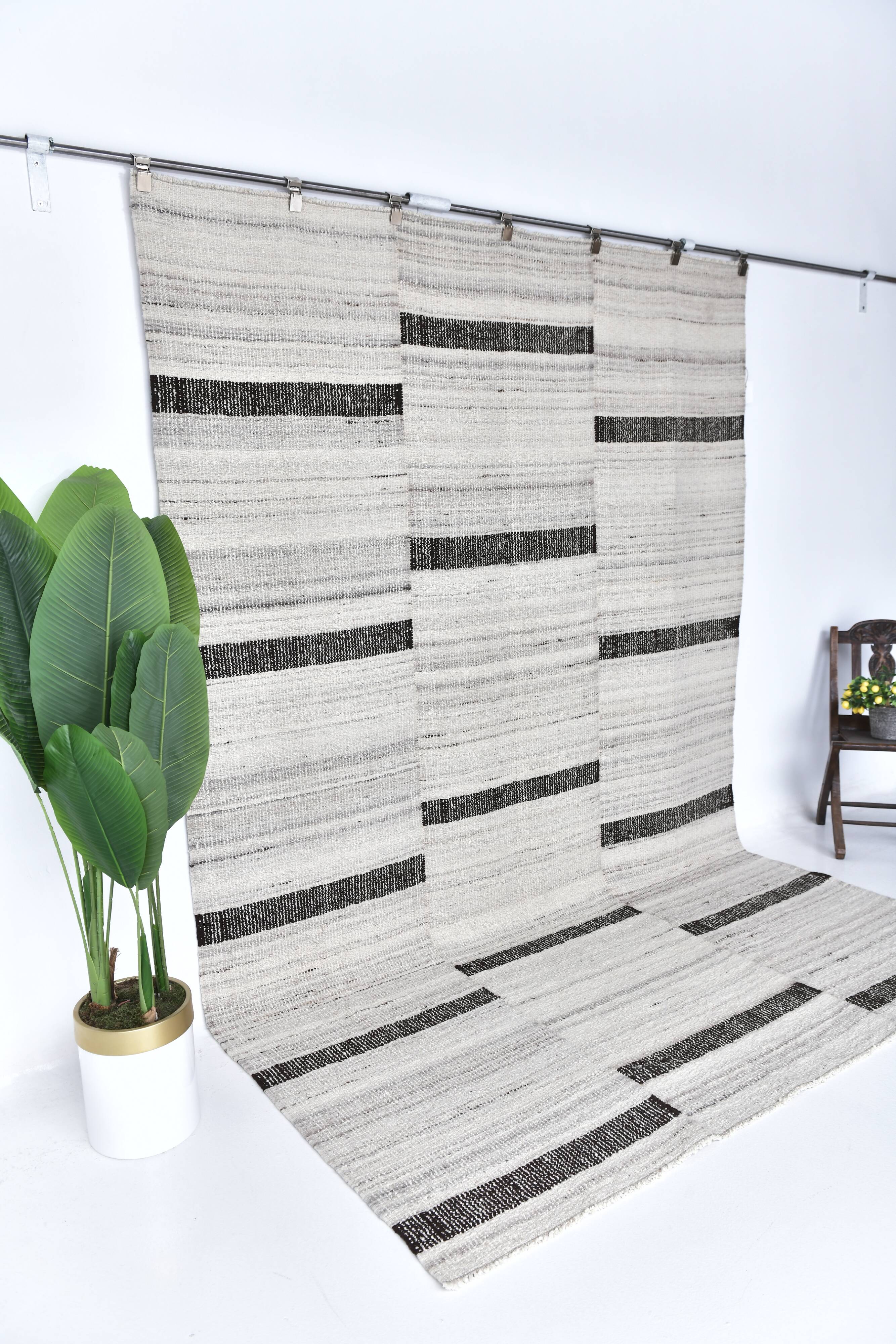 7x10 Beige & Brown Turkish Vintage Kilim Rug 215x320Cm SK 242206