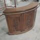 Walnut quarter-circle bar counter dating from the 50s/60s